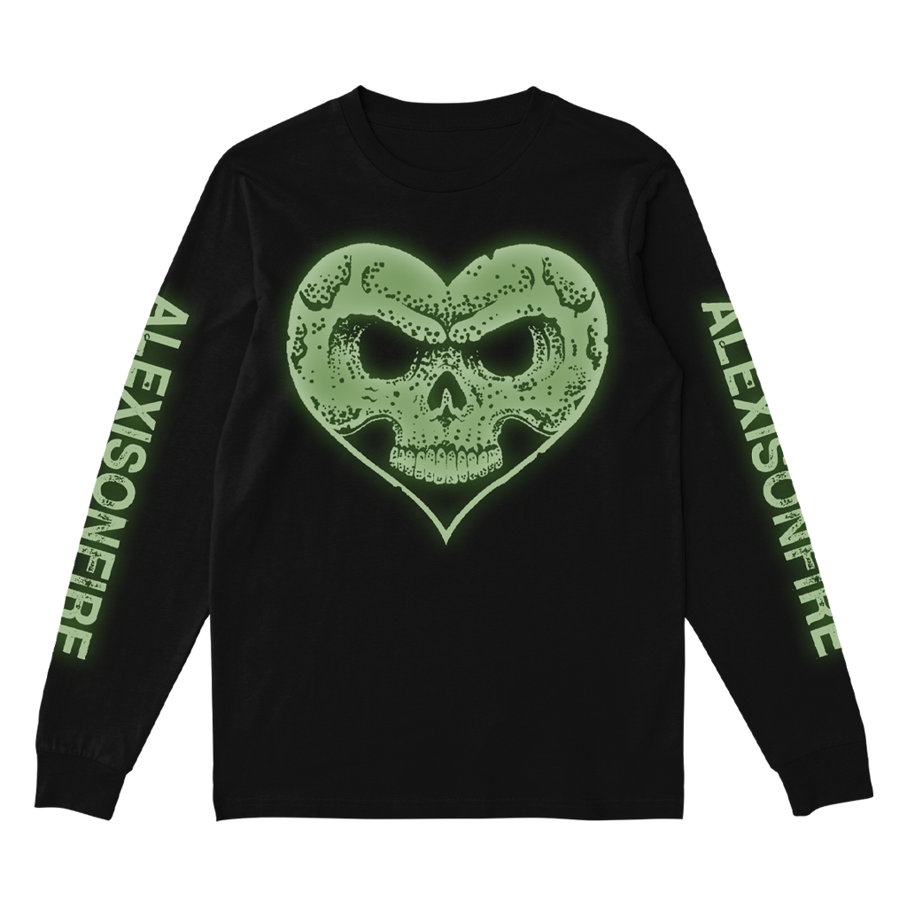 Glow-in-the-Dark Heartskull Longsleeve T-Shirt